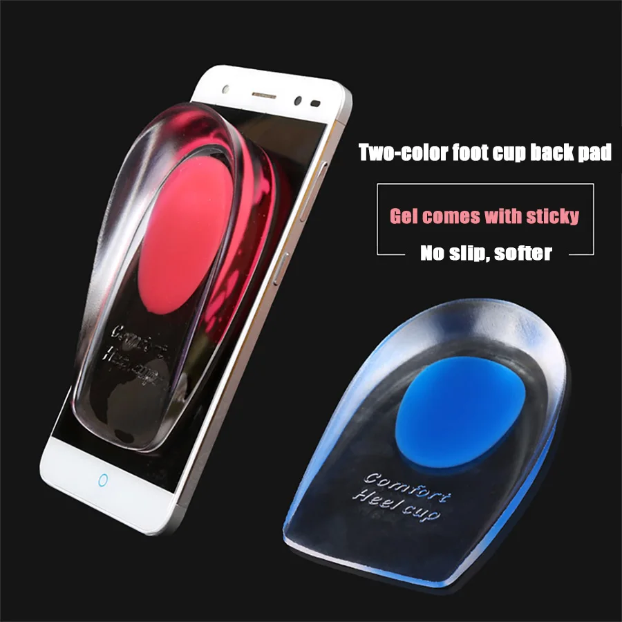 1 Pair Men Women Silicon Gel heel Cushion insoles soles relieve foot pain protectors Spur Support Shoe pad High Heel Inserts