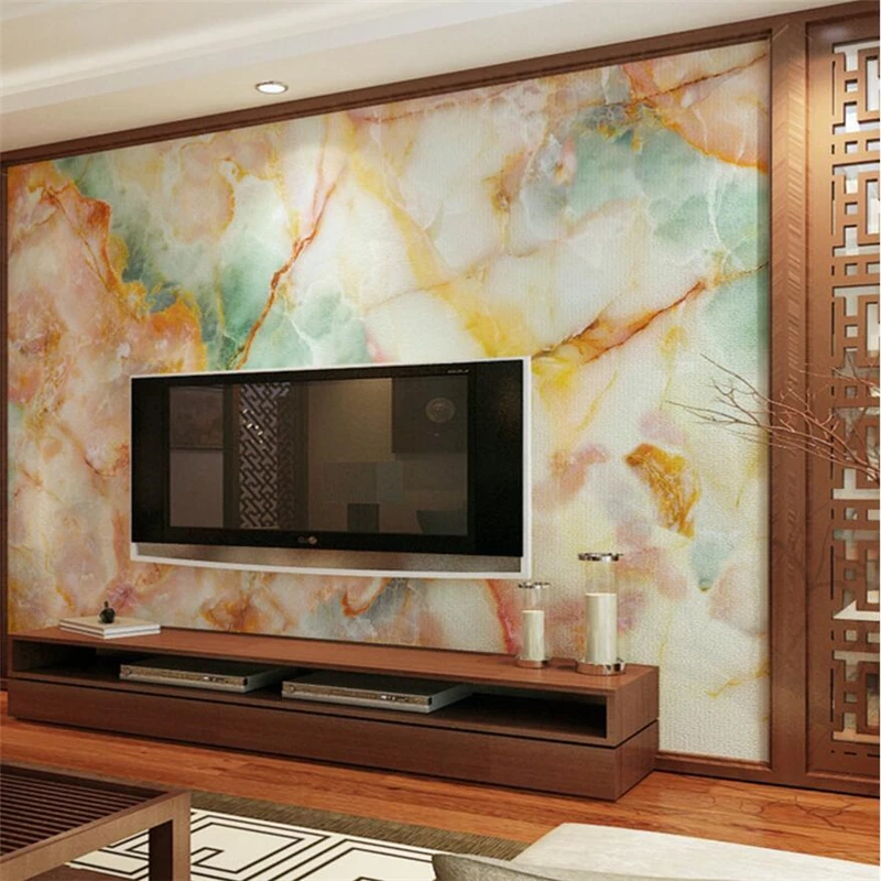 

wellyu papel de parede Custom wallpaper Chinese High-definition colorful jade carving background wall murals papier peint