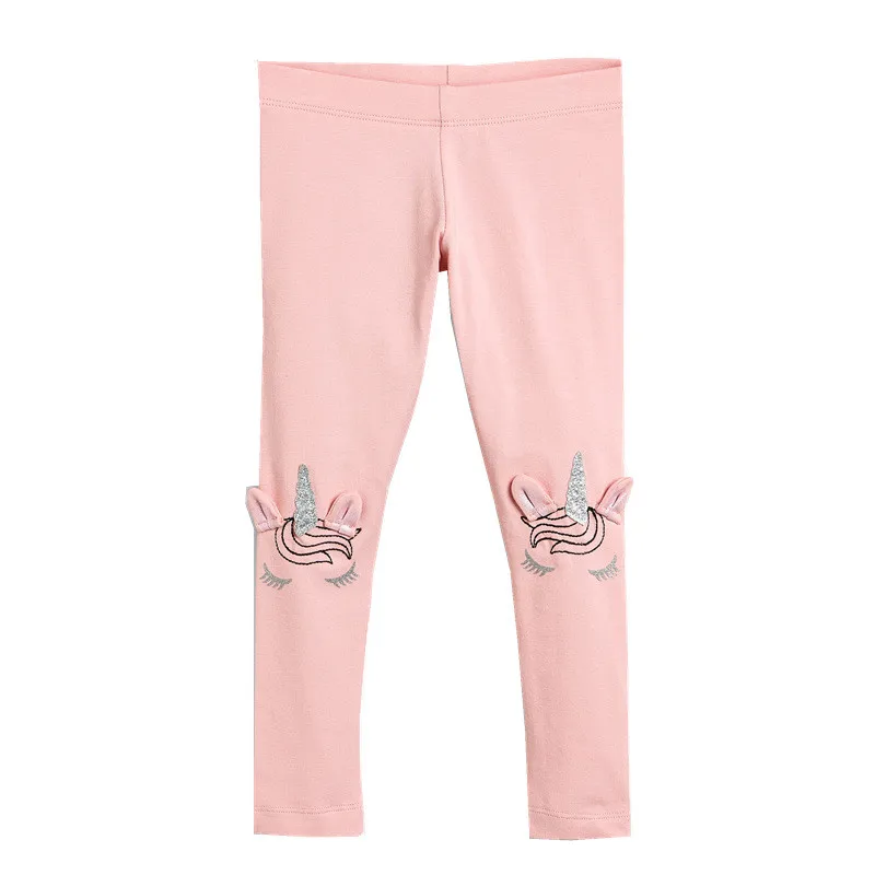 Jumping Meters 2-7T, pantalones pitillo de dibujos animados de unicornio para niñas, superventas, pantalones Leggings de algodón rosa, nueva ropa de primavera y otoño