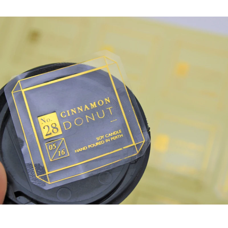 

Printing Factory Self Adhesive Customized Printing Clear Gold Foil Stickers Transparent Logo Label