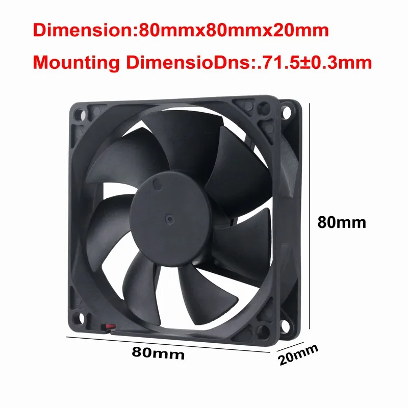 20 Pcs Gdstime DC 12V 80mmx80mmx20mm Brushless Computer Case VGA CPU Cooling Fan 80mm x 20mm 8020 8cm PC Motor Cooler 2Pin