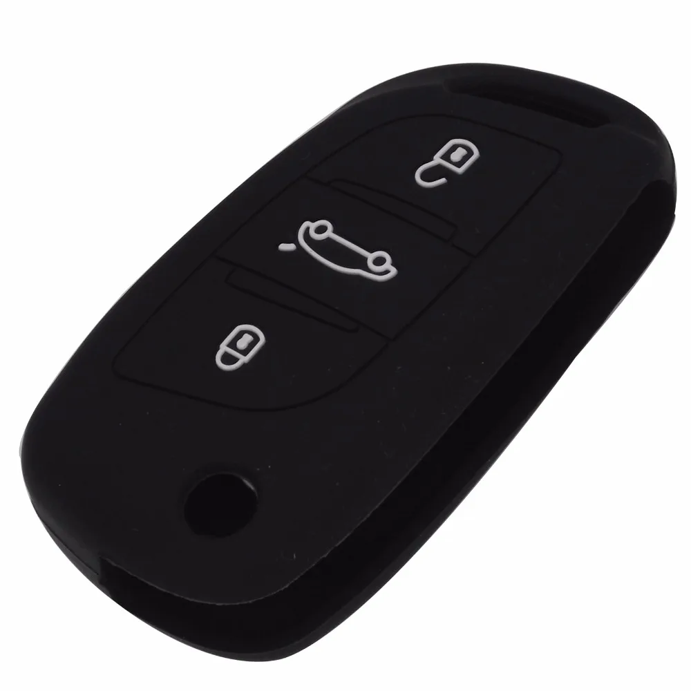 jingyuqin Entry Folding Remote Key Fob Silicone Cover Case For Citroen DS3 DS4 DS5 DS6 Flip Key Case 3 Buttons