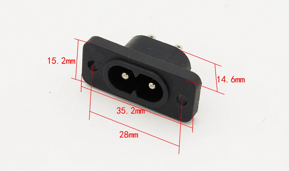 Neue Heiße Verkauf AC250V 2,5 A 5 stücke 2Pin IEC 320 C8 Schraube Montieren Einlass Steckdose – Detail 4