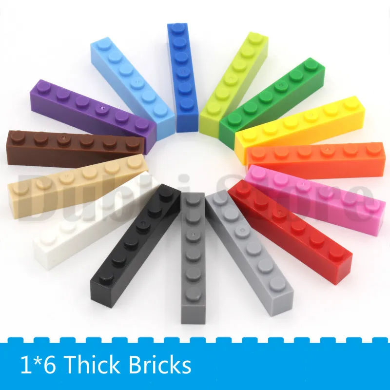 Dubbi 1*6 DIY Building Block Thick 100g/lot about 40 pcs Compatible with brands Educational Toy Multicolor Gift for Children