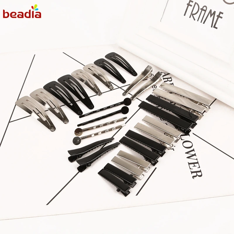 

Модные аксессуары для волос, Шпилька для волос черного/розового цвета, заколка-Пряжка, детские заколки для волос, фурнитура «сделай сам» для волос, 20 шт.