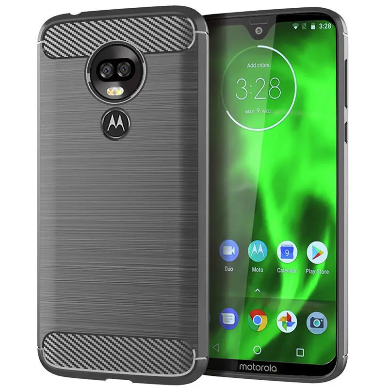 Soft Cover for Motorola Moto G7 Power Case Carbon Fiber Silicon Bumper Phone Case for Moto G7 / G7 play Back Cover Soft Shell