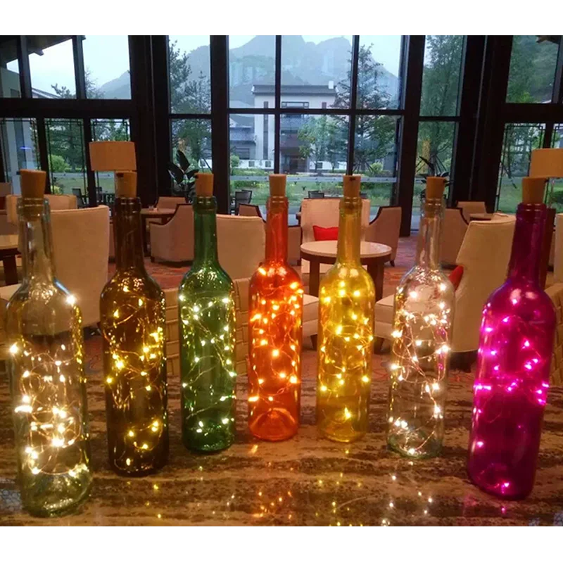 Smart New Colorful wine bottle with Bright led wine bottle cork string light for KTV Bar DIY wedding party decorations