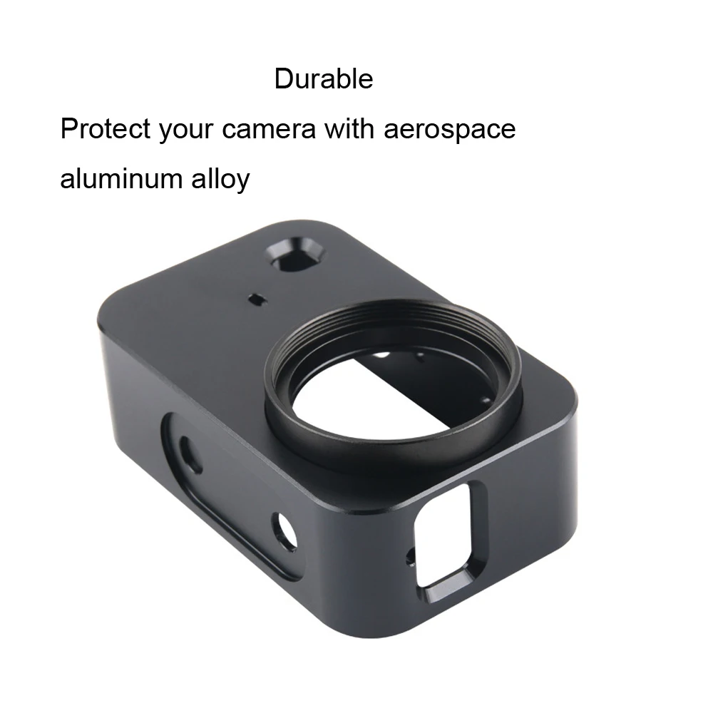 JINSERTA Protective CNC Aluminum Frame Case for Xiaomi Mijia Mini 4K Camera with 37mm UV Lens Filter +Screw Lens Cap Protector