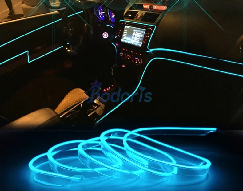 3 Meter Car Interior Decoration LED Strips Moulding Luminous Trims Dashboard Door Edge Cold Light Wire Styling Accessories