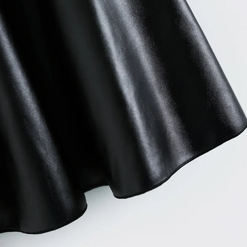 Girls Skirts New Fashion PU Leather 2-7 Year jupe Elastic Waist Girl Tutu Skirt Autumn Black Kids Short Skirt Children Clothes