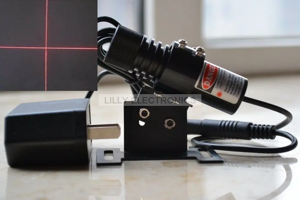 

650nm 40mW Red Laser Cross Locator Module with holder and AC adapter