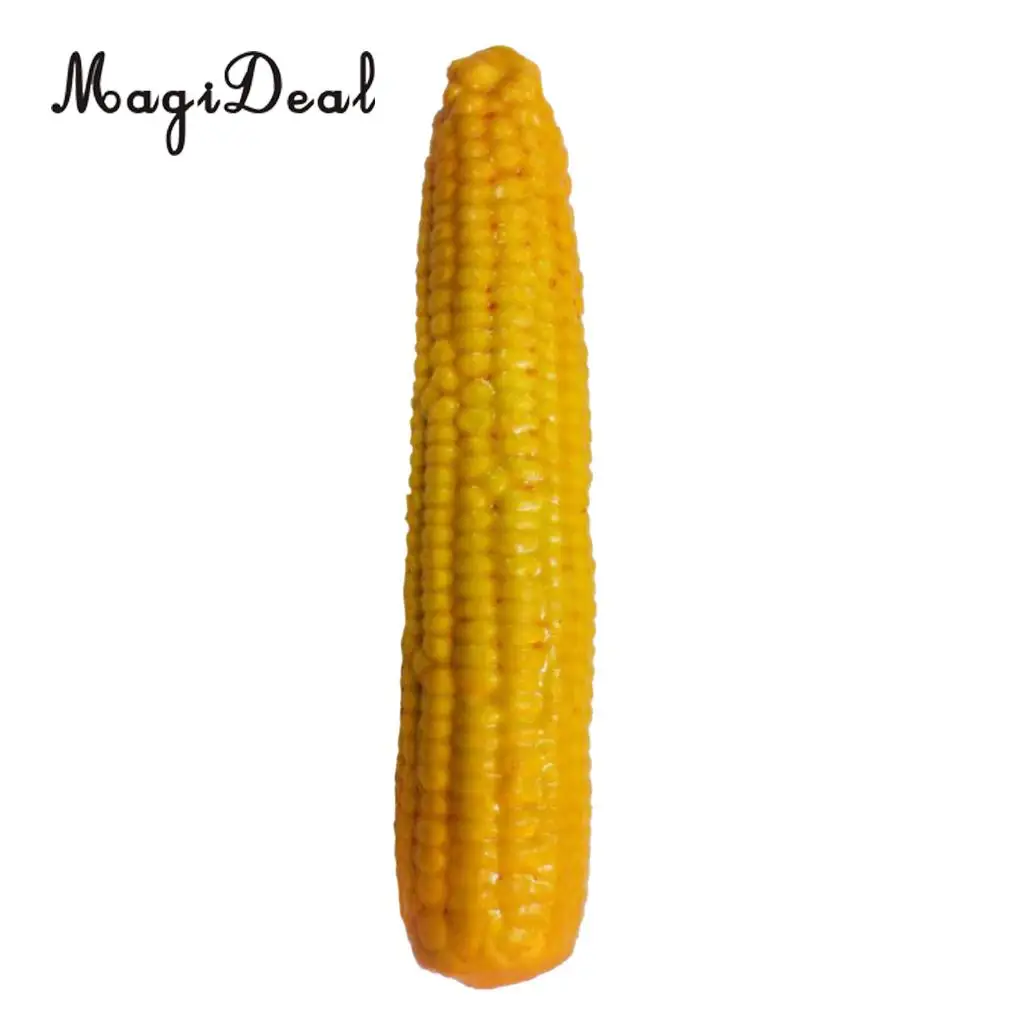 MagiDeal Realistic Fake Corn Artificial Decorative Vegetables Home Kitchen Decor Vintage Rubberized Plastic Corn