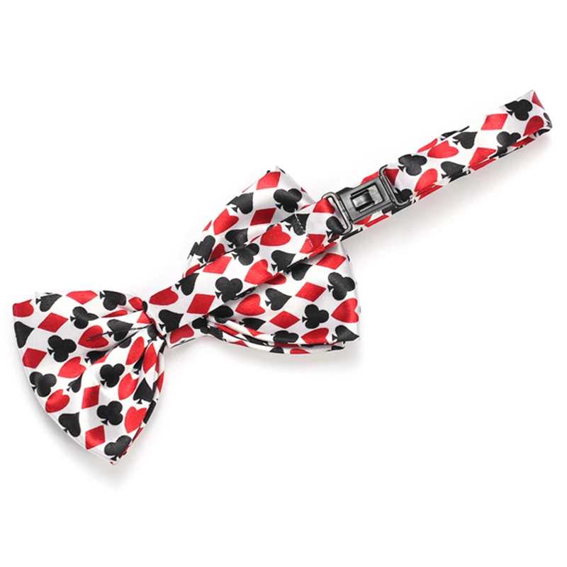 Pajaritas para hombre, naipes a la moda/Poker, vestido de esmoquin rojo y negro, pajarita, regalo Formal para fiesta, camisas de boda, corbata,