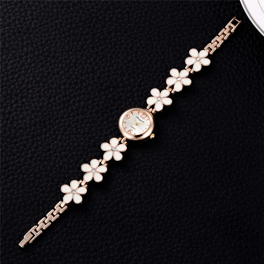 Luxury Stainless Steel Ladies Watch Flower Fashion Women Jewelry Watches Casual Rose Gold Bracelet Female Clock Relogio Feminino