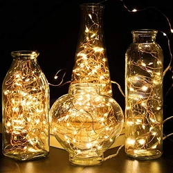 Xsky-Guirxiété lumineuse LED en fil de cuivre, à piles, lumières dégradées, guirxiété de Noël, fête de mariage, artisanat en verre, bouteille décorative, 1m, 2m