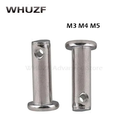 M3 M4 M5 Clevis pins with head 304 stainless steel shaft flat head with hole pin bolt pin cylindrical pins