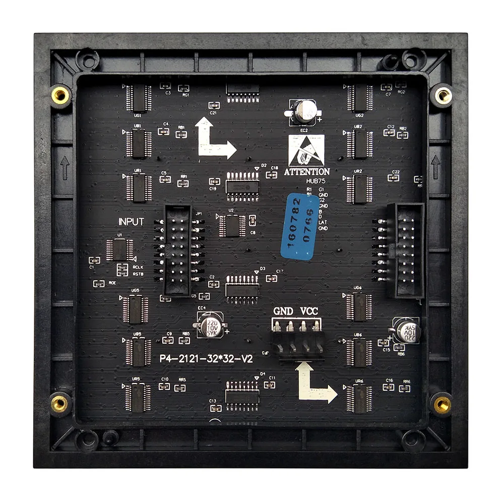 Module LED P4 d'intérieur polychrome, module d'affichage LED SMD RGB HD, 128mm * 128mm balayage 1/16, 32*32 pixels, panneau LED polychrome