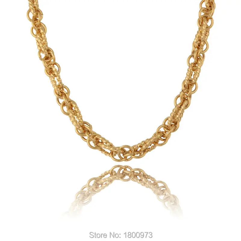 New unique desigh heavy exquisite pattern chain for women gold color necklace fashion jewelry african/kenya/usa style