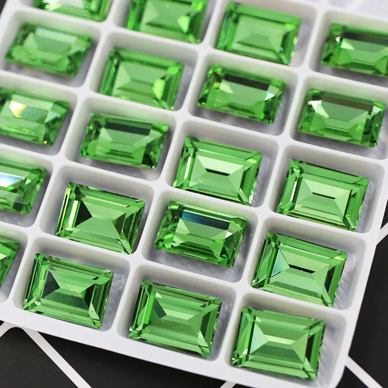 10x14mm rectangle pointback crystal strass k9 glass rhinestones for nail art clothing necklace earring Accessories