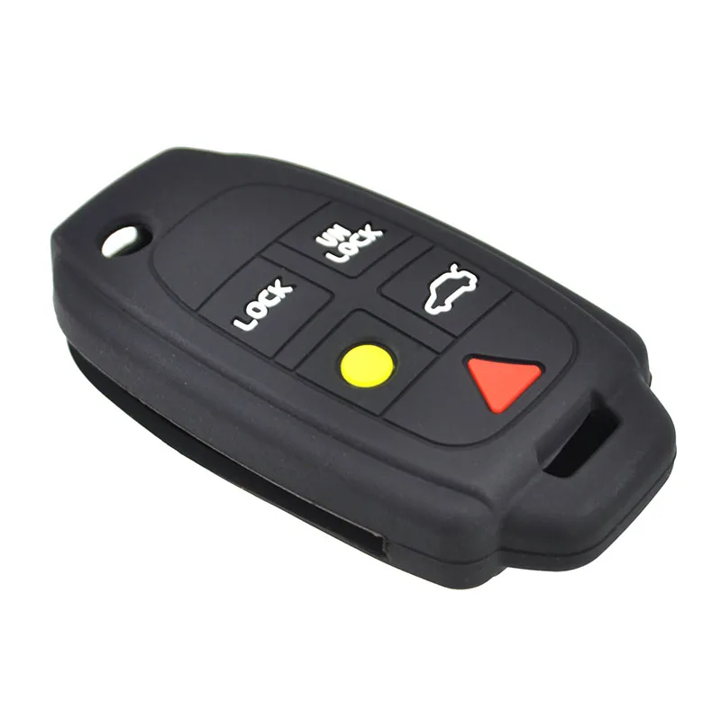 Siliconen Autosleutel Geval Voor Volvo XC90 S80 XC70 S60 V70 Cover Keyless Remote Fob Shell Skin Sleutelring houder Protector