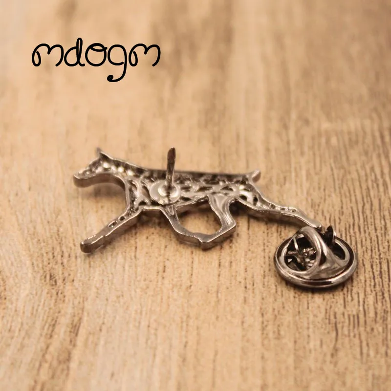 Mdogm Doberman Brooches And Pins  Jewelry Suit Cute Funny Metal Small Father Collar Badges Gift For Male Men B022