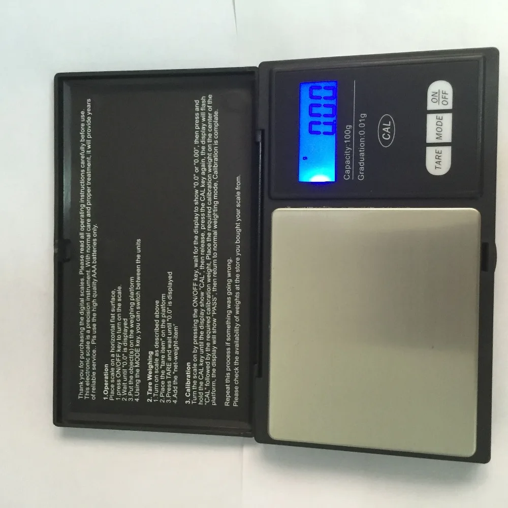 100g 0.01 Digital Pocket Kitchen Scale Mini LCD Electronic Jewelry Weighing Scales Notebook Shape Precision Weight Balance