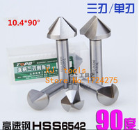 Free shipping 5PCS 10.4mm  90 degree 3 Flute or 1 Flute High-speed steel Chamfering cutter Chamfering End Cutter Bit