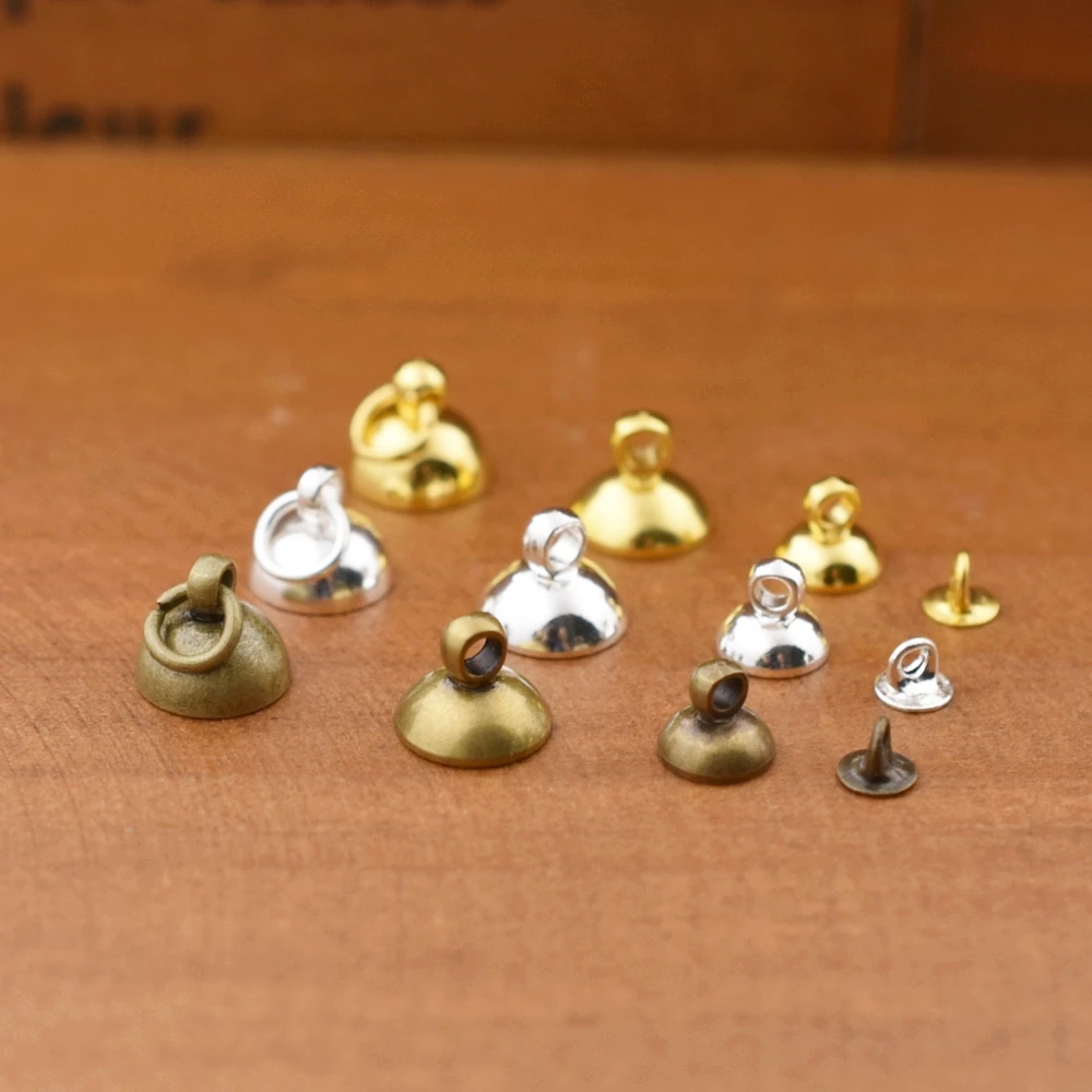 20pieces 4mm 6mm 8mm Beads Cap Pendant Connector Jewelry Findings Diy Handmade Materials