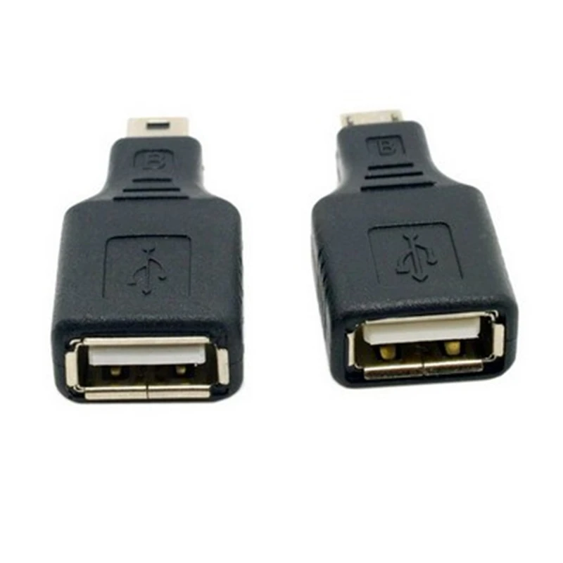 2pcs Micro & Mini USB to USB Female OTG Host Adapter for Cell phone Tablet Connected Flash Disk Mouse