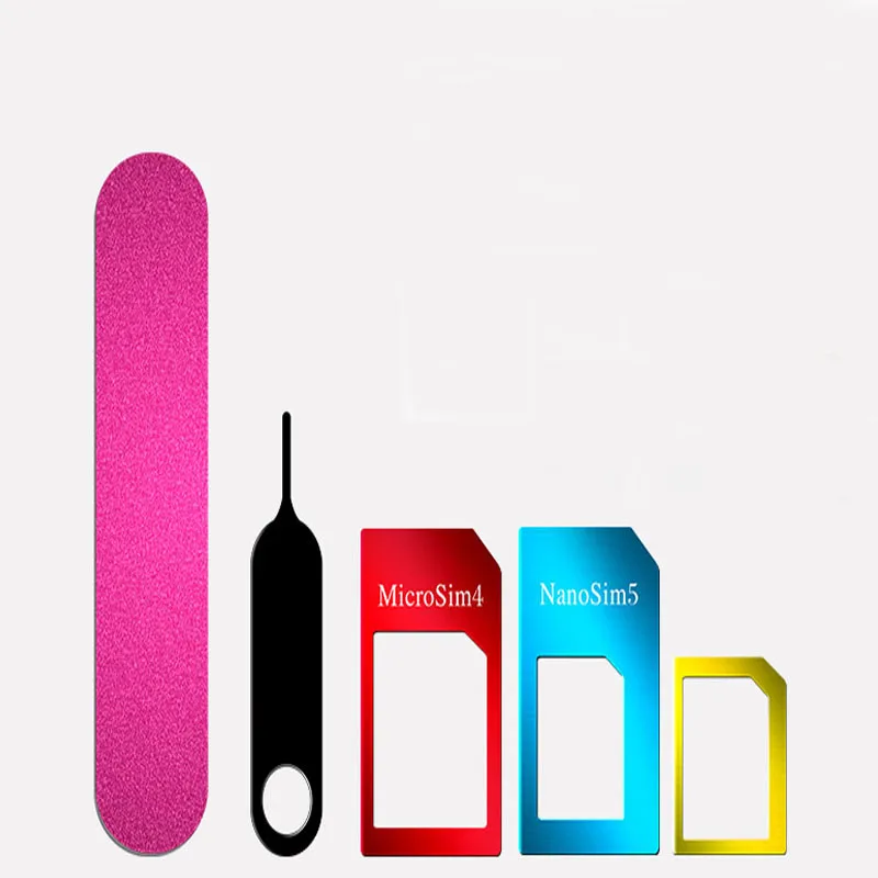 50pcs 5 in1 SIM Card Adapter For iPhone 5 nano sim adapter set SIM Card Full sim card adapter for phone