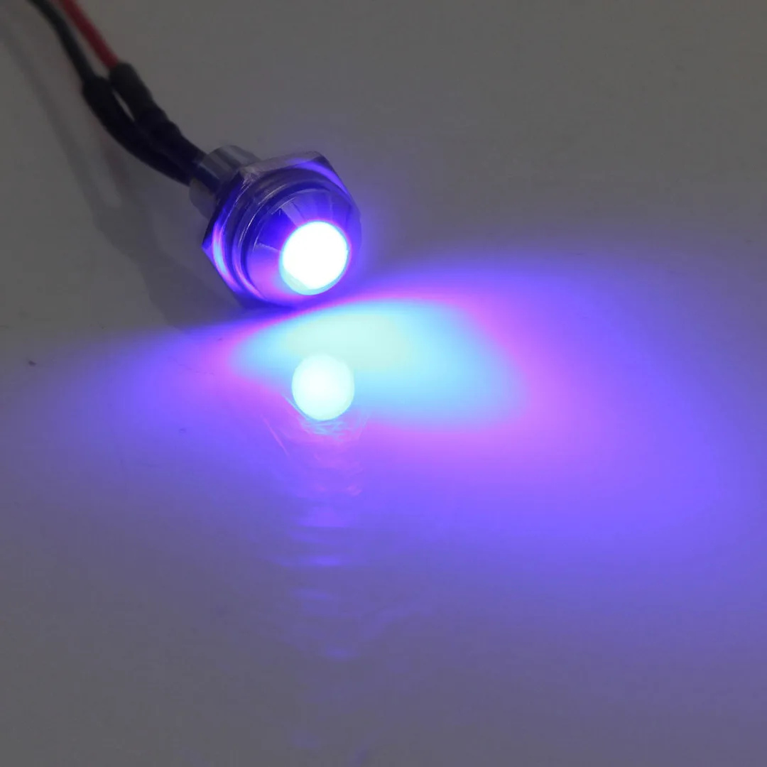 JX-LCLYL 1pc 12V 8mm Metal Waterproof Car Truck LED Indicator Pilot Dash Light Lamp
