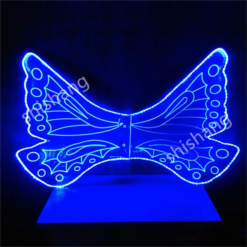 CY09 LED colorful costume butterfly ballroom dancing wing party belly dance dress luminous glowing dj disco party event supply