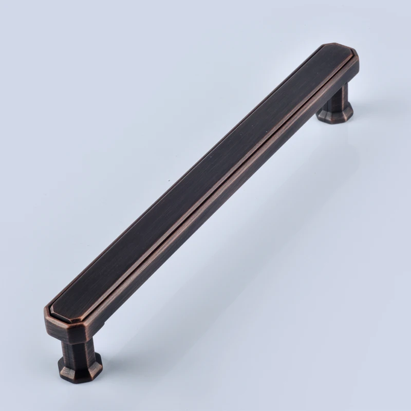 76 96 128 160MM American retro style ORB kitchen cabinet wardrobe door handle black antique copper drawer cupboard pull knob  5