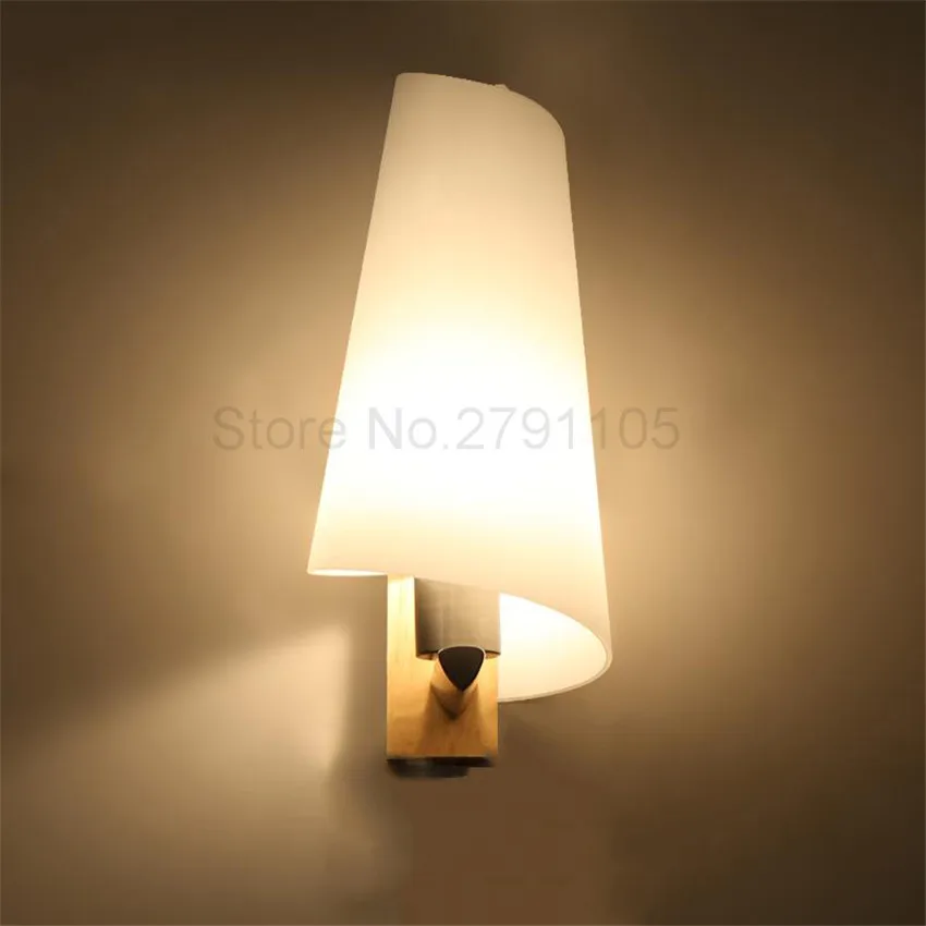 

Nordic Wood Led Wall Light Modern Simple Aisle Stair Light Cozy Bedroom Bedside LED Wall Lamp for Home Lighting