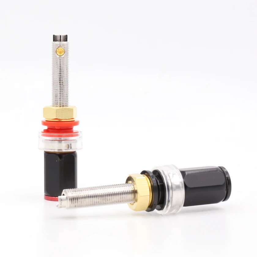 4pcs Rhodium Plated Speaker Terminal Binding Post Socket Long HIFI