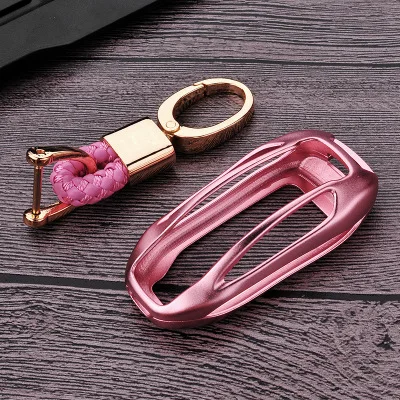 Car Key Cover 2017 2018 Keys Protection Case Chain Car Accessories High Quality Aluminum Alloy Model S X 2015 2016 for Tesla
