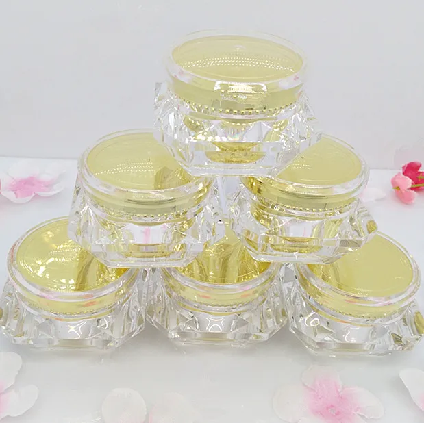 

100pcs wholesale luxury golden 15 g cream jar ,15g plastic empty jars online , 0.5 oz diamond gold acrylic jars wholesale