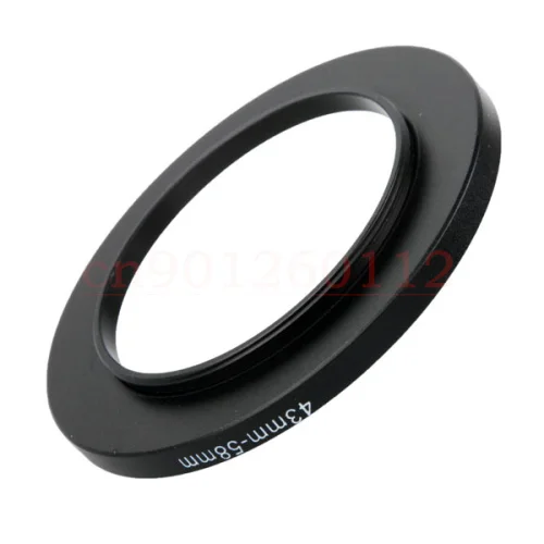 Baru 43 mm - 58 mm aluminium hitam jual logam 43 - 58 mm 43 sampai 58 43 mm ke 58 mm Step Up cincin, Filter adapter, Panas grosir