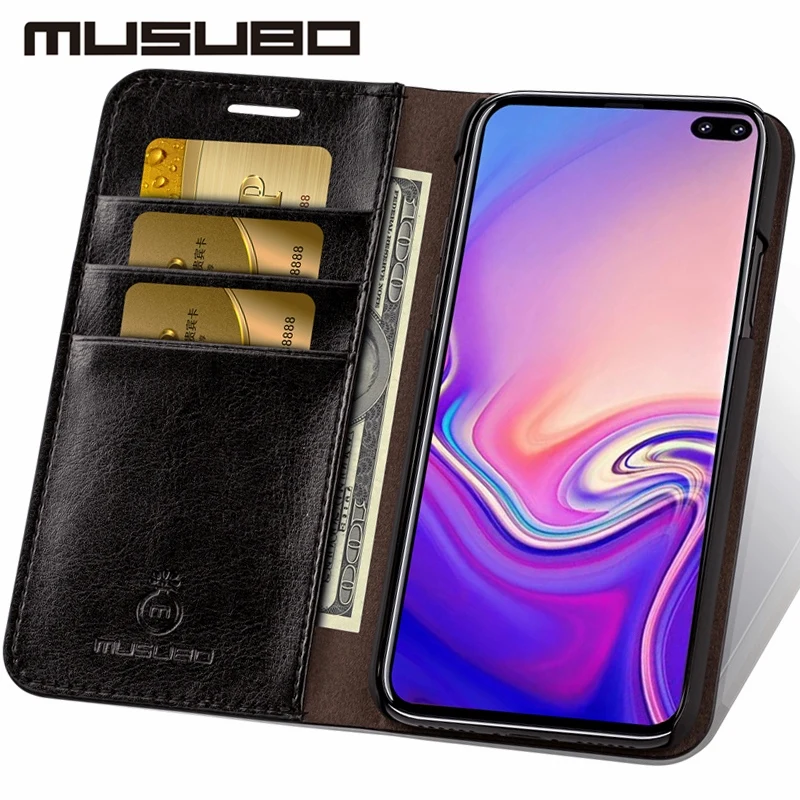 Musubo Business Luxury Case For Samsung Galaxy S20 S10 S10+ S10e Genuine Leather Flip Cases Cover for S9 Plus Funda Coque Capa