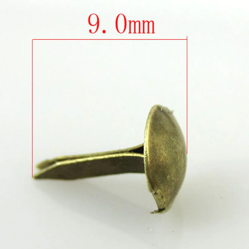 500Pcs Bronze Tone Iron Round Metal Mini Brads For Craft Scrapbooking Card Making DIY Rivets Embellishment 9x5mm