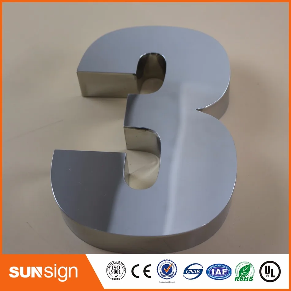 

H15cm 0-9 Modern House Numbers Stainless Steel Number Digits Door Letters Room Gate Number New