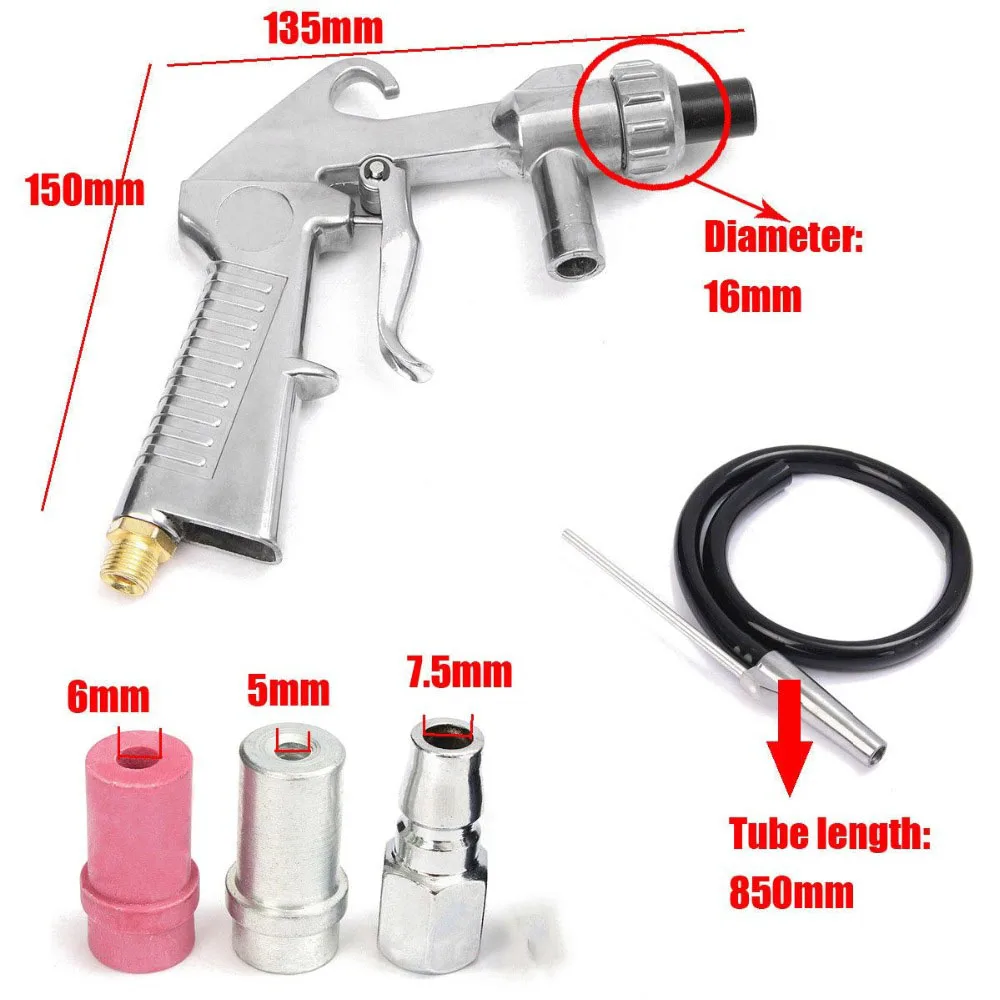 Onnfang Air Sandblaster Sandblasting Blast Gun With Nozzles and Connector+Tube Derusting Tool Kit Industrial Sandblaster Gun Hot