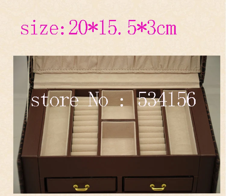 Free shipping Large 4 layer space luxury pu  jewelry box,earrings necklace pendant  jewelry display shelf packing red gift box