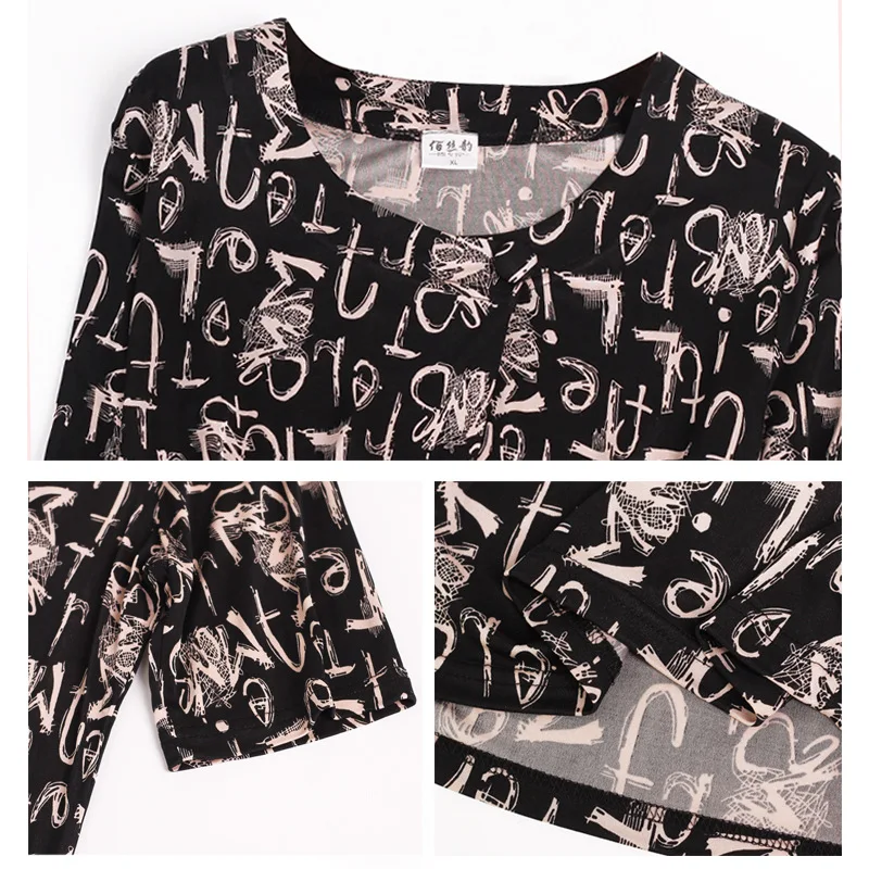 Blusas informales de seda auténtica para mujer, blusas de manga corta estampadas con cuello redondo para oficina, blusas de talla grande 100%