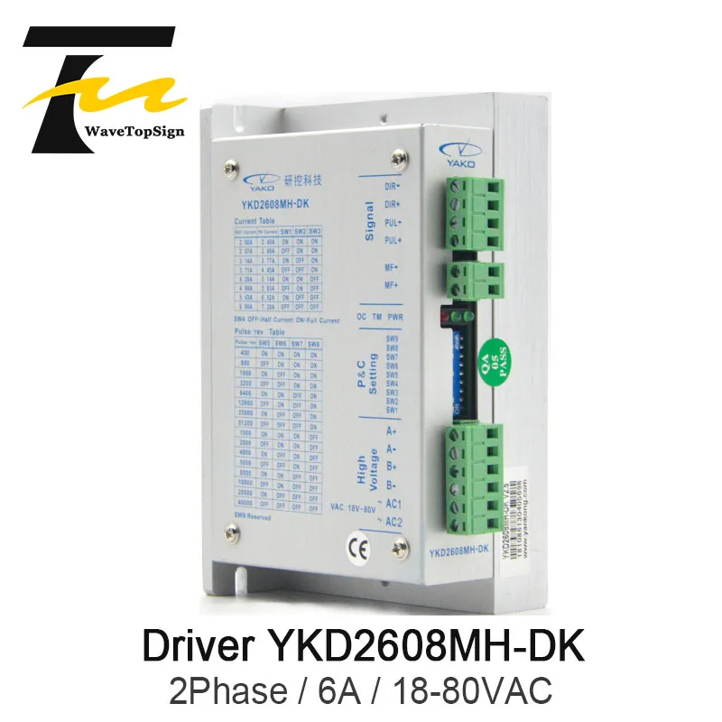 

YAKO 2phase Stepper Motor Driver YKD2608MH-DK Match With NEMA23 NEMA34 Use For CNC Router Engraving Machine