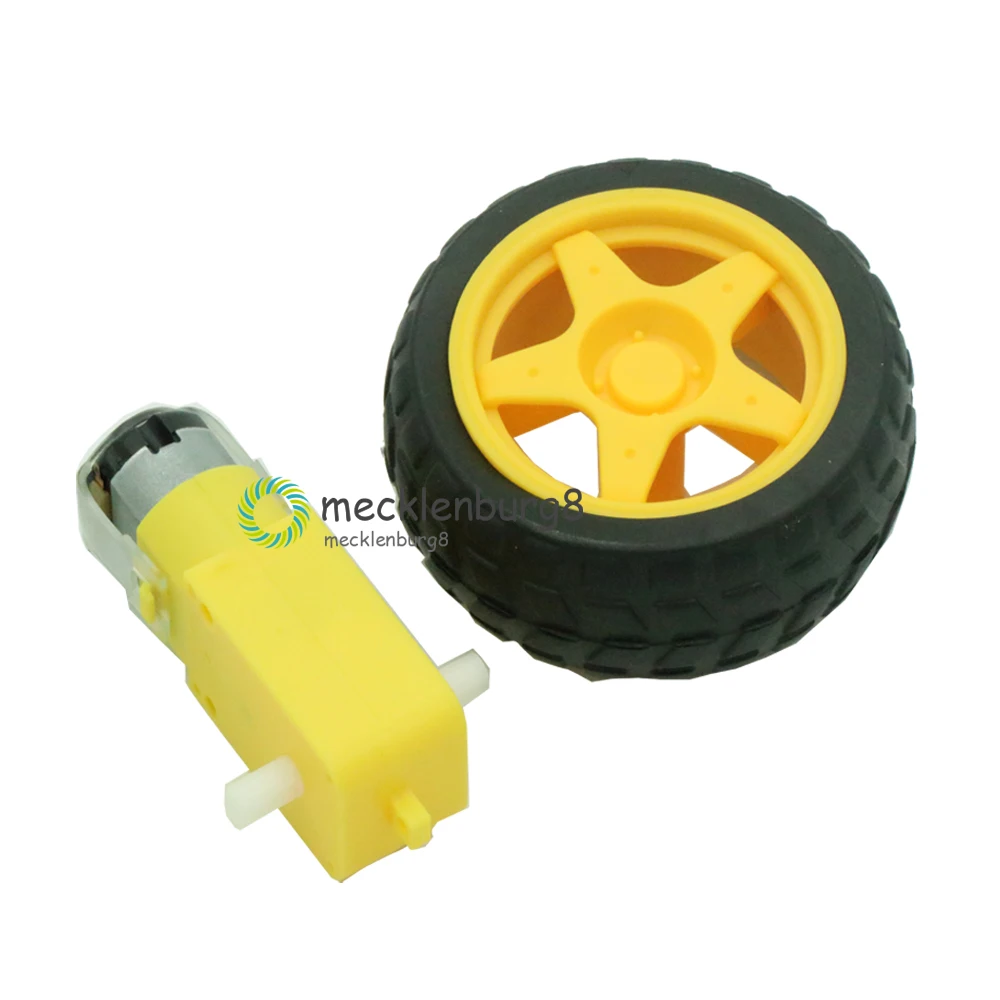 2 pcs. for Arduino car interior Robot Plastic wheel with DC 3-6V Gears Engine