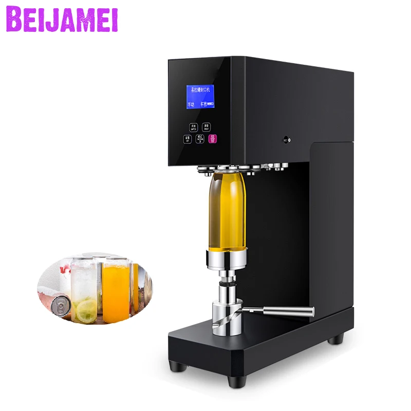 

BEIJAMEI Drink bottle cans sealing machine electric aluminum beer can seamer commercial cola can sealer for milk tea shop