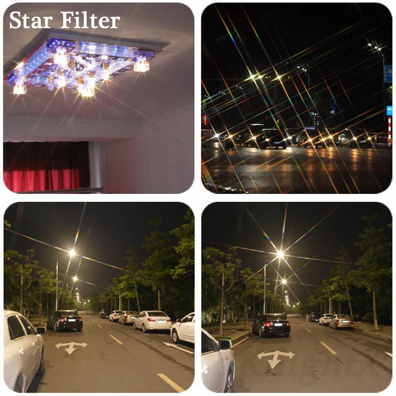 KnightX Star Filter 52MM 58MM 67MM 4 6 8 Point Line for Canon Nikon d3200 d5200 1200d 600d 100d t5i d5500750d t5 a57 lens DSLR
