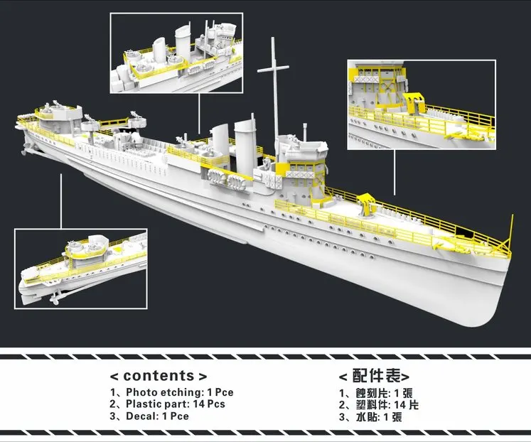 1/700 Campbell destroyer London 1942  Model assembling toy   Assembled toy