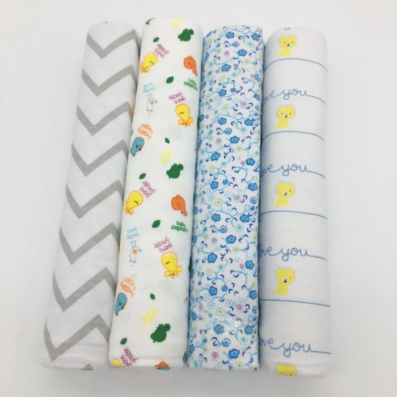 4pcs/Lot Cotton Baby Blanket Flannel Baby Quilt Receiving Newborn Colorful Cobertor Baby Bedsheet Supersoft Blanket 100x76cm